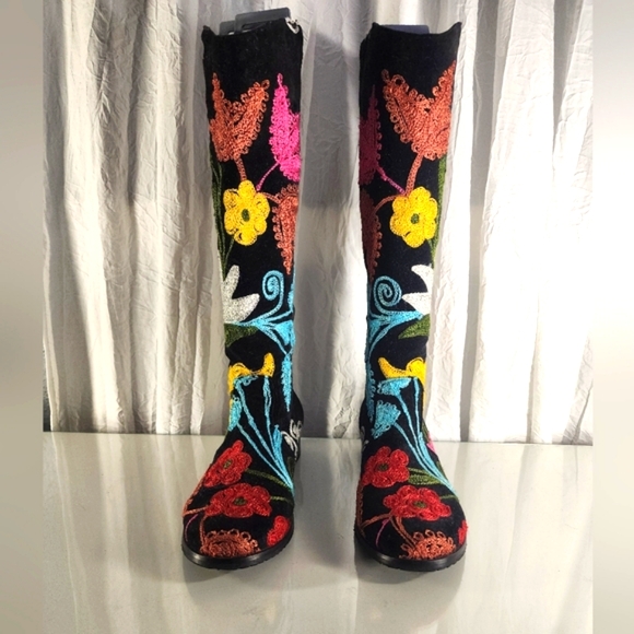 Vintage Custom Suzani Riding Boots - Picture 2 of 13